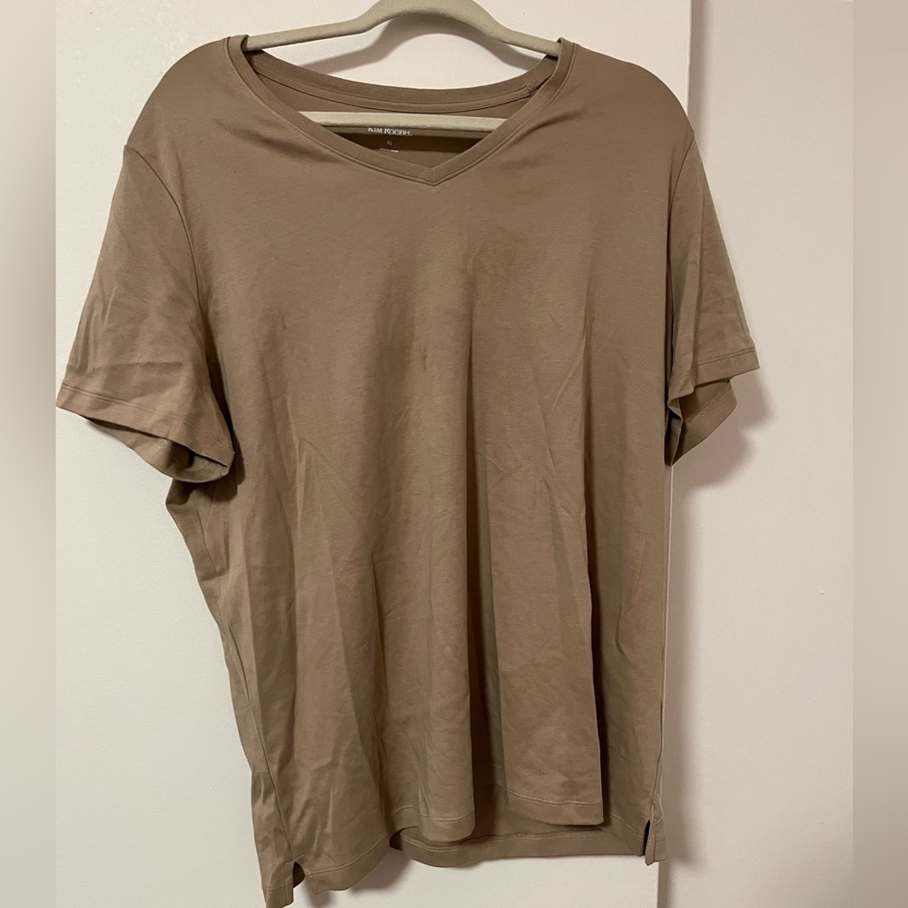 Tan V-Neck T-Shirt